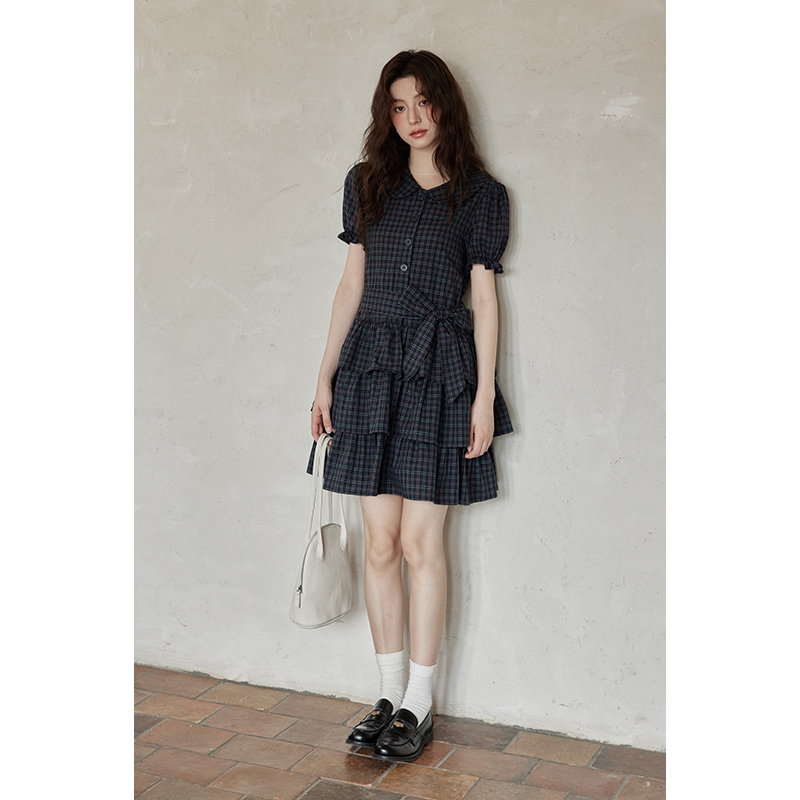 2025 New Elegant Dress: Popular Unique Niche Design Plaid Dress