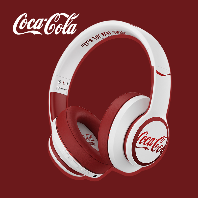 Coca – Cola Co – branded Over – Ear Bluetooth Headphones: American Retro Wireless Gaming Noise – Cancelling Computer Sports Headsets