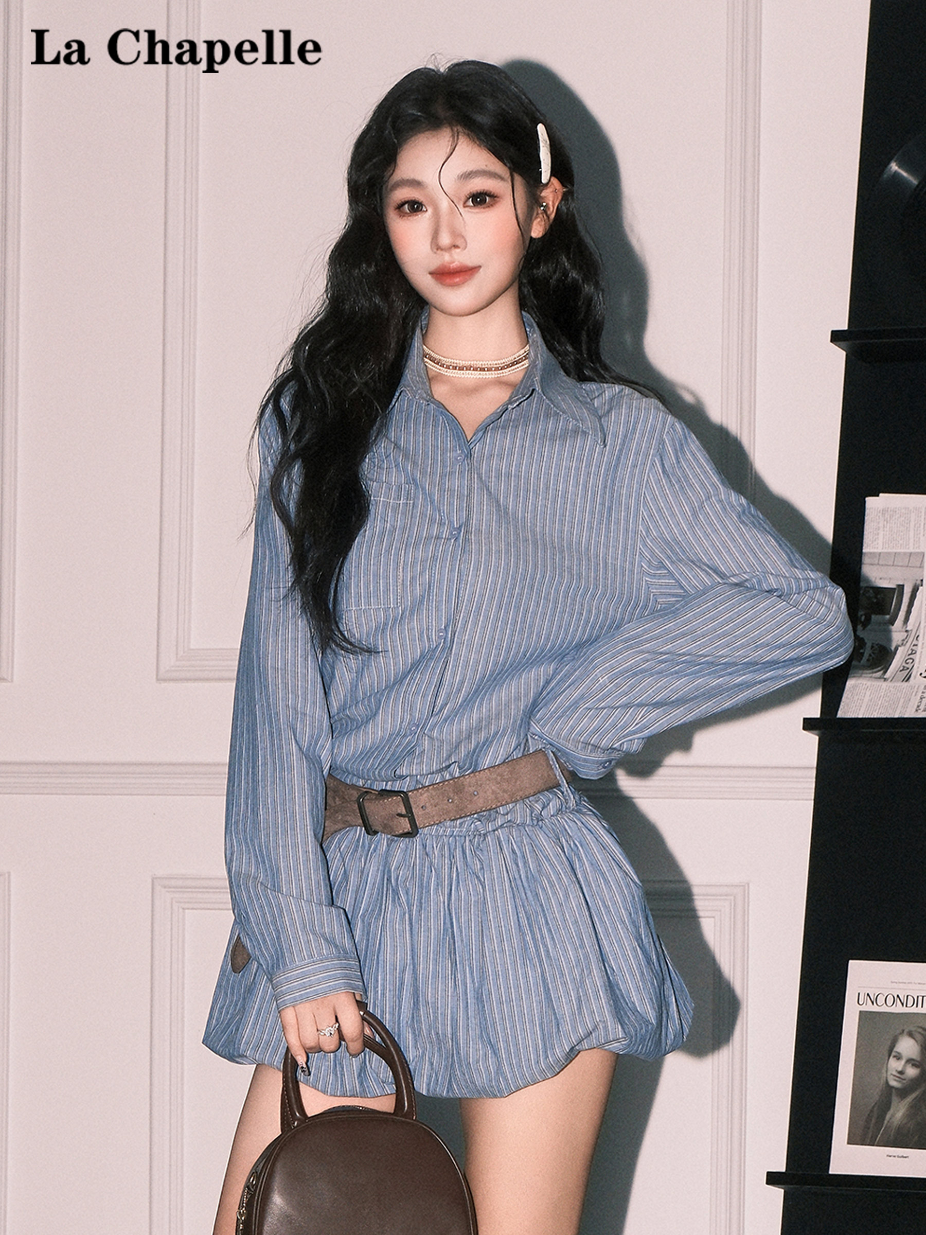 Design – Forward Striped Shirt Dress: Autumn’s New Elegant Short Skirt