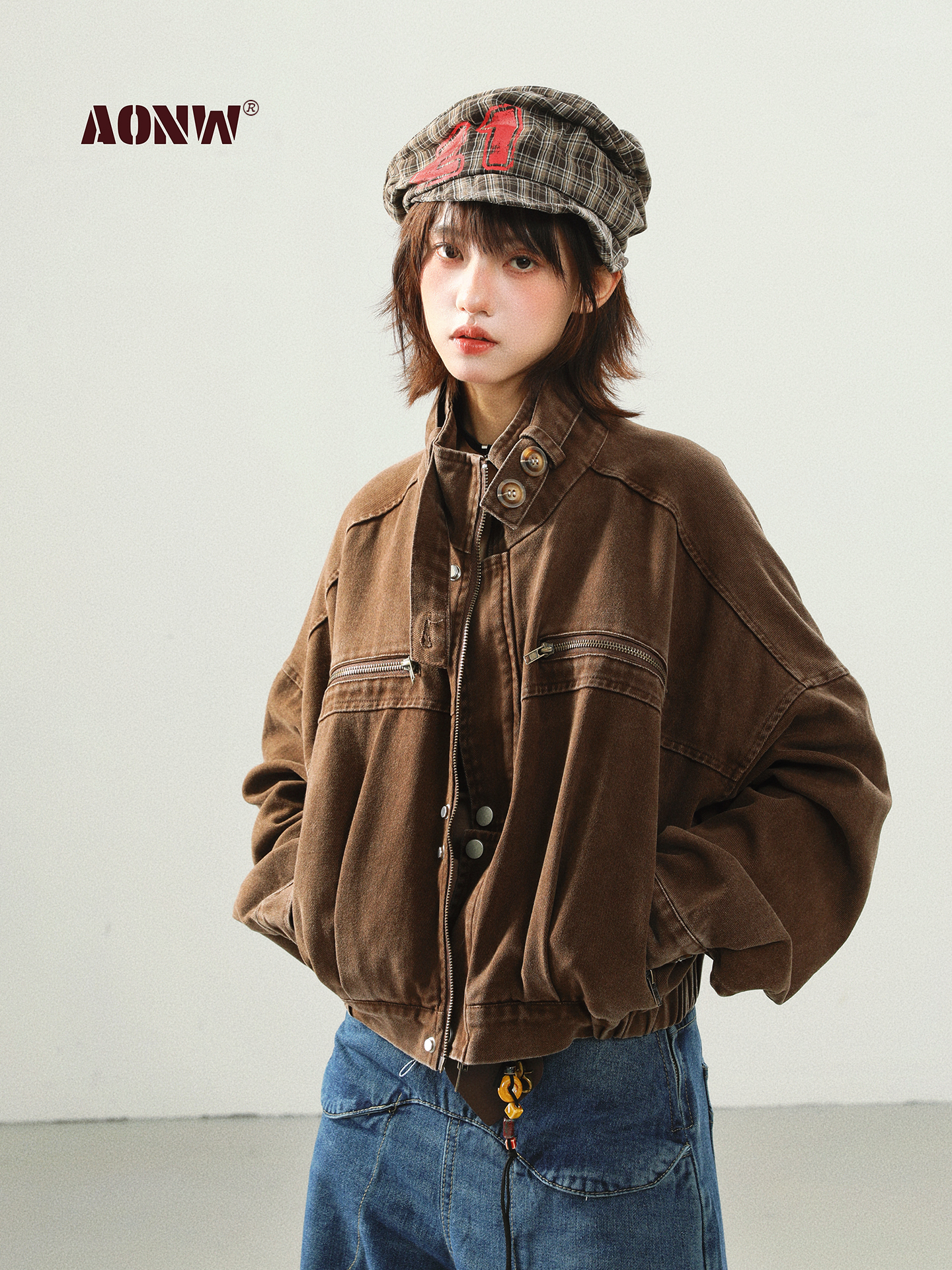 AONW American Retro Workwear Denim Jacket: Autumn’s New Loose, High – End Jacket
