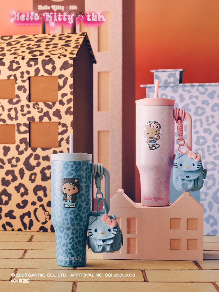 Tbh x Sanrio Hello Kitty Giant Insulated Cup: Stainless Steel Tumbler with Straw for Hot and Cold Drinks