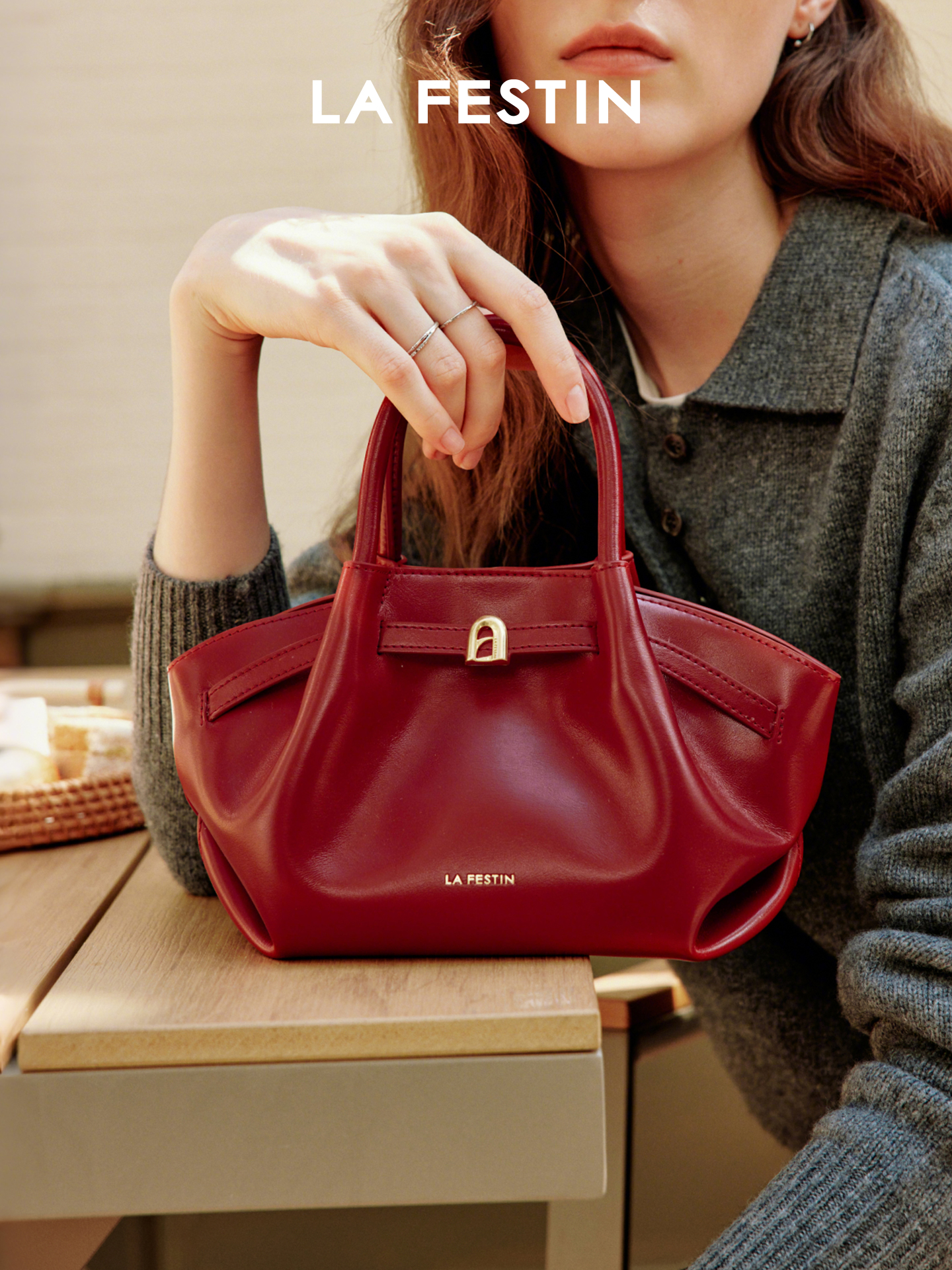 La Festin Suede Lazy Bag: 2025 New Autumn – Winter Genuine Leather Crossbody Bag for Women, Commuting Handbag, Dumpling Bag