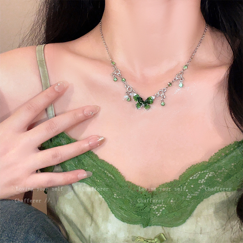 High – End Green Crystal Butterfly Necklace: A Luxurious and Niche Summer Accessory for Women in 2025