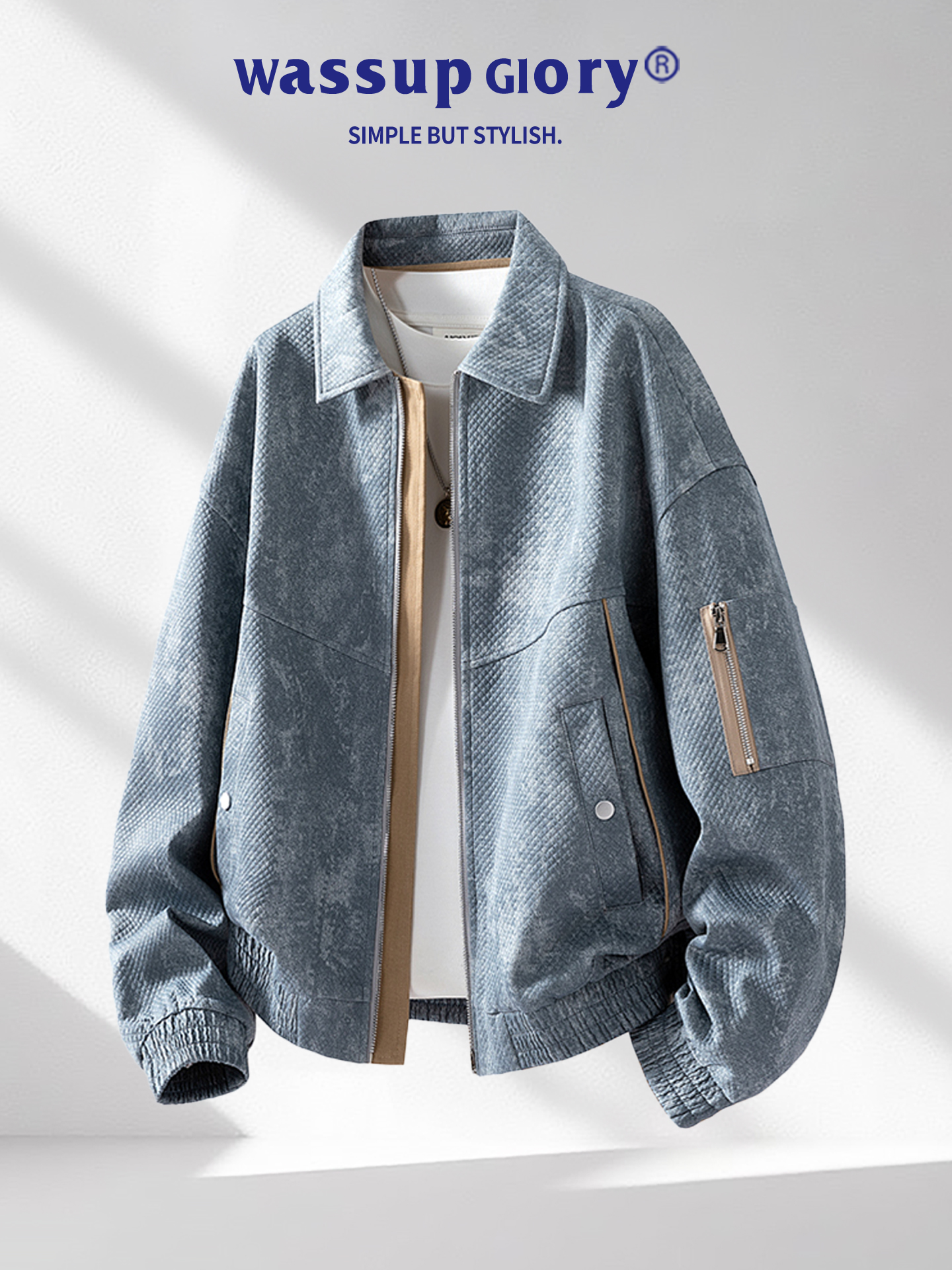 WASSUP GLORY Collared Handsome Jacket: 2025 New Autumn Casual Top