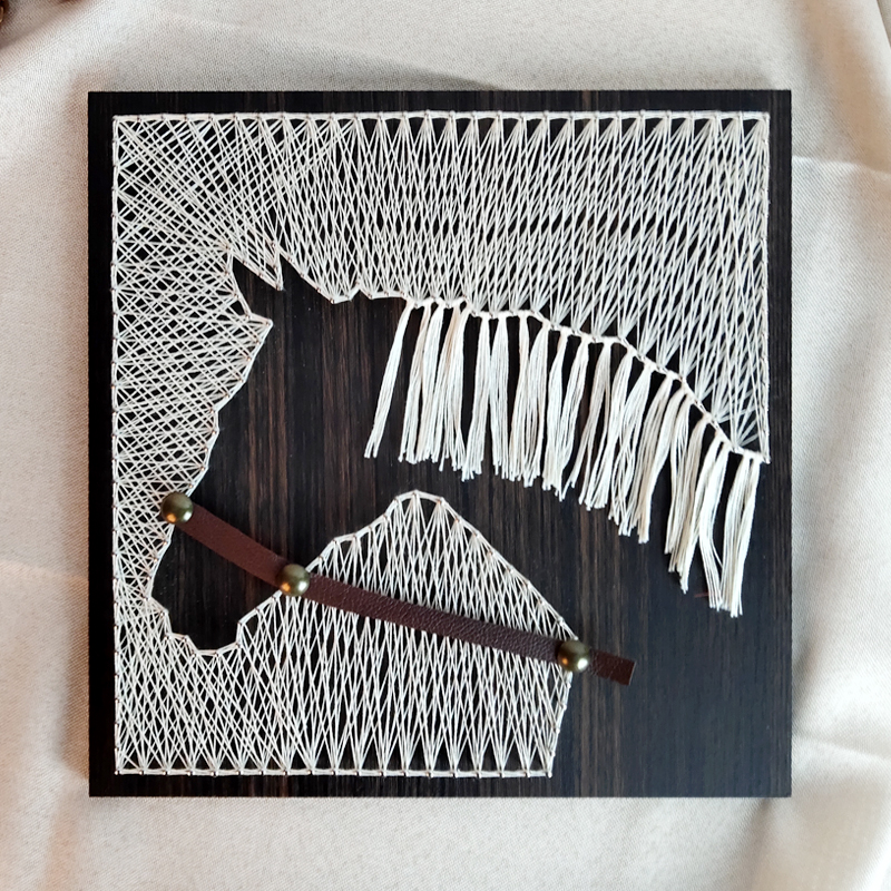 String Art Horse DIY Kit: Handmade Nails & Thread Art for Creative Gifting