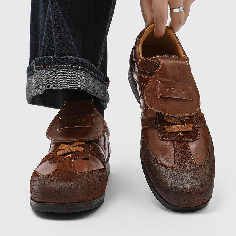 2025 New Retro Flip – top Square – Toe Casual Derby Shoes