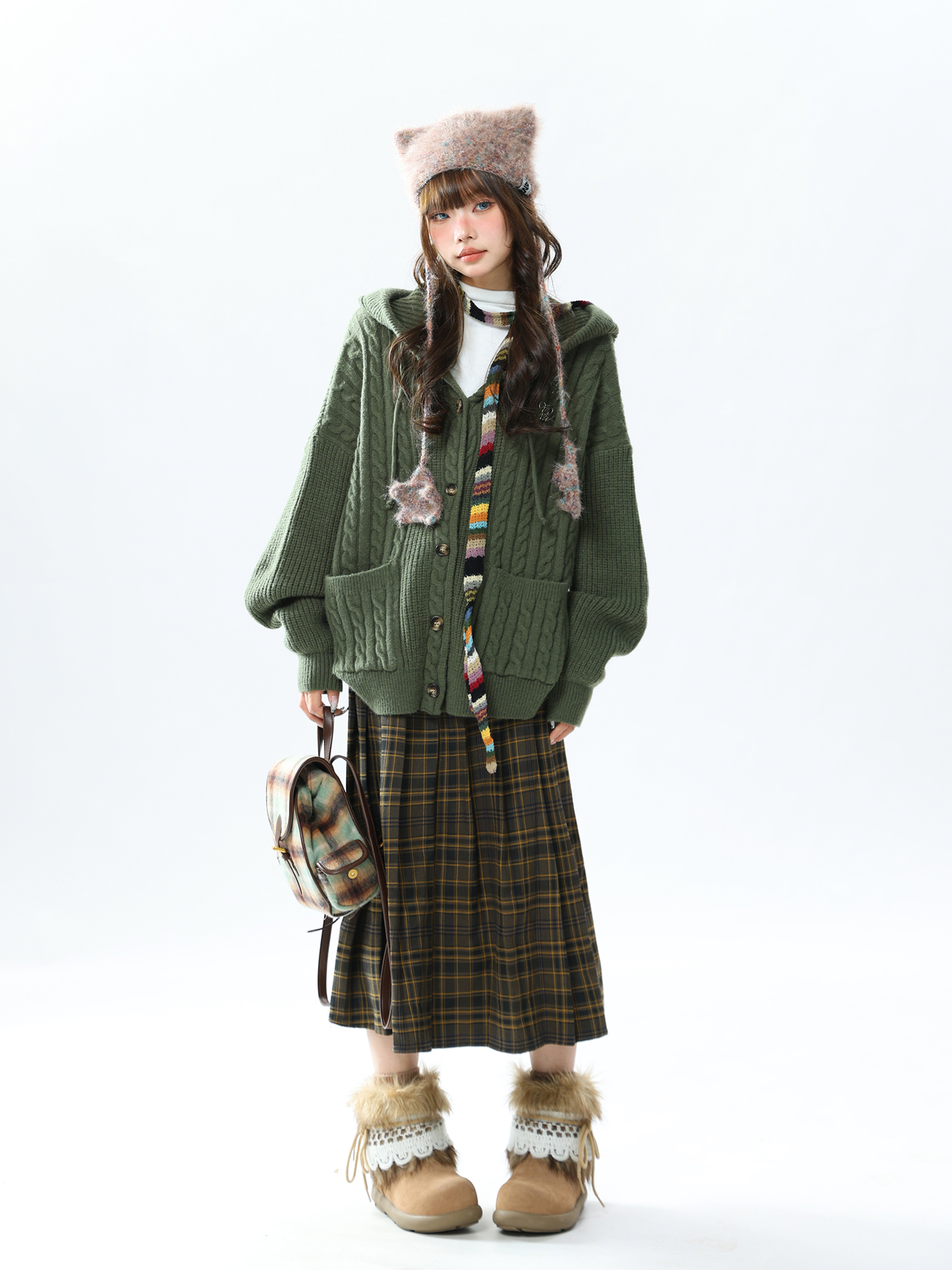 Autumn and Winter Retro Hooded Sweater: Loose and Lazy – Feeling Thick Cable – Knit Top